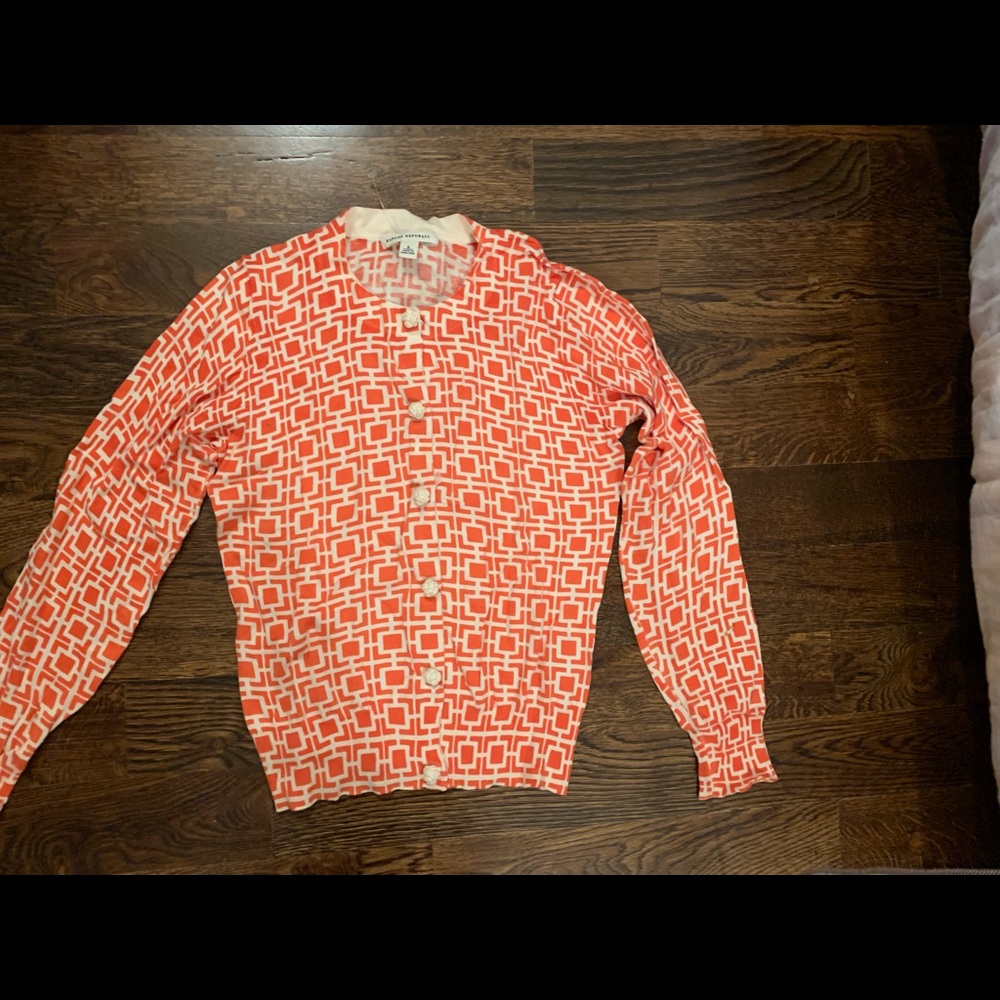 Orange patterned cardigan